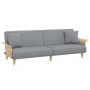vidaXL sovesofa med arml&aelig;n stof lysegr&aring;