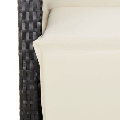 vidaXL havestol med justerbart ryglæn og fodstøtte polyrattan sort