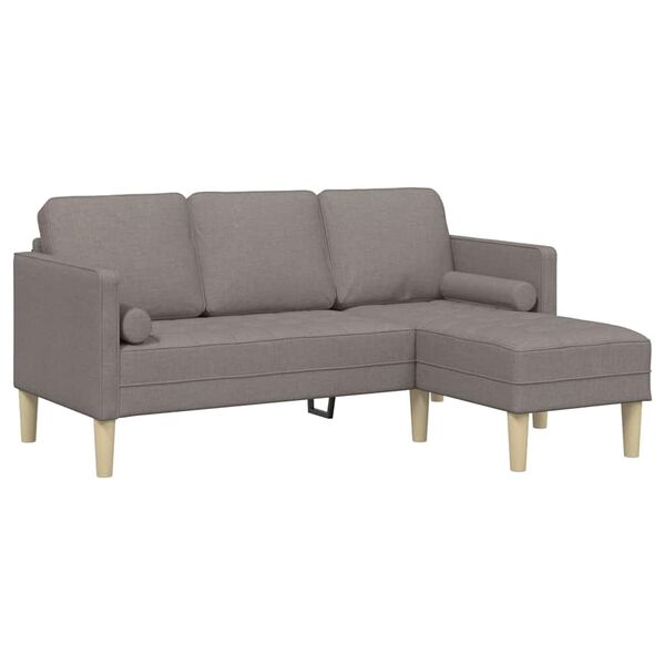 vidaXL Sofa S&aelig;t med pude Gr&aring;brun Polyester