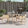 vidaXL havestole 4 stk. med hynder polyrattan blandet beige