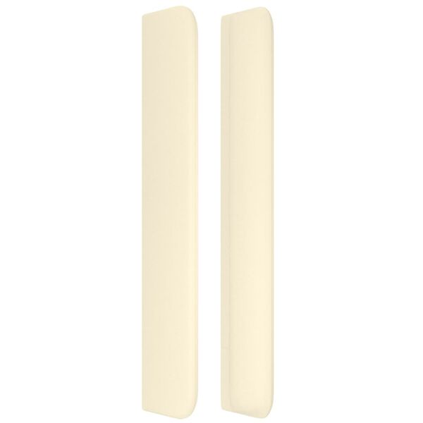 vidaXL sengegavl med kanter 203x16x118/128 cm kunstl&aelig;der cremefarvet