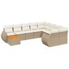 vidaXL sofas&aelig;t til haven 10 dele med hynder polyrattan beige