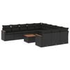 vidaXL Patio Sofa Set 12-personers Black