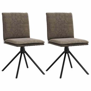 vidaXL Spisebordsstol M&oslash;rkegr&aring;t imiteret ruskindsl&aelig;der