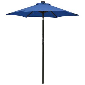 vidaXL parasol med LED-lys 200x211 cm aluminium azurbl&aring;