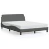 vidaXL sengeramme Dover 137x190 cm stof m&oslash;rkegr&aring;