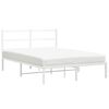 vidaXL sengeramme med sengegavl 140x200 cm metal hvid