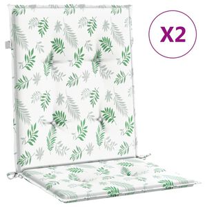 vidaXL stolehynder med lav ryg 2 stk. stof bladm&oslash;nster