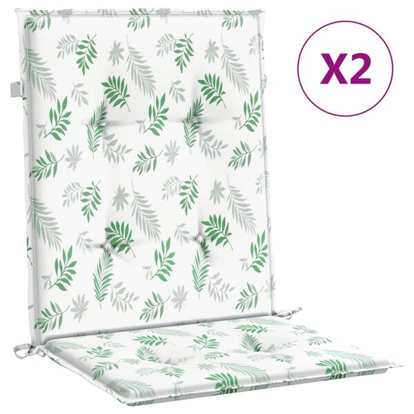 vidaXL stolehynder med lav ryg 2 stk. stof bladm&oslash;nster