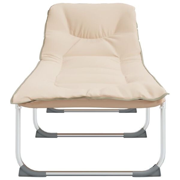 vidaXL foldbar liggestol stof beige