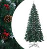 vidaXL Kunstigt juletr&aelig; 500 cm PVC og St&aring;l Gr&oslash;n og Hvid
