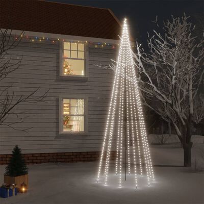 vidaXL juletræ med spyd 732 LED'er 500 cm koldt hvidt lys