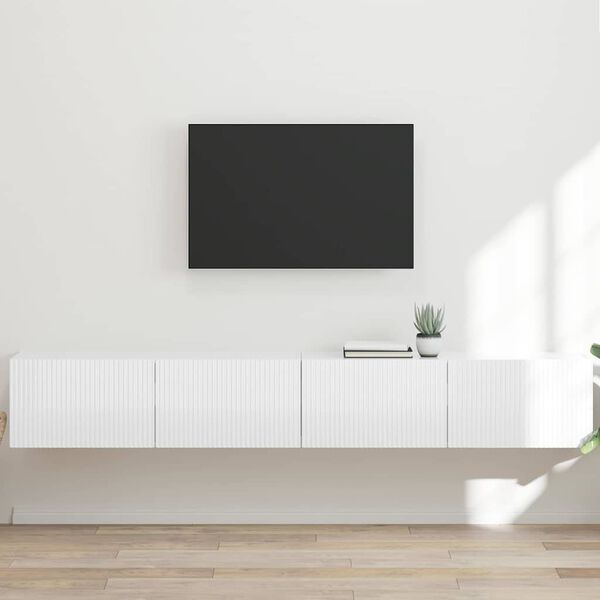 vidaXL TV v&aelig;gskab 2 pcs Gloss Hvid 98 x 31 x 29,5 cm Konstrueret tr&aelig;