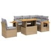 vidaXL sofas&aelig;t til haven 6 dele med hynder polyrattan beige