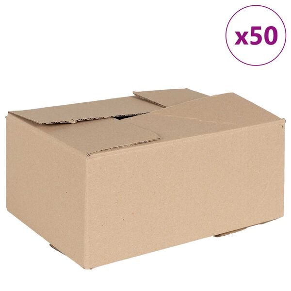 vidaXL Foldbar Kasse 50 pcs Naturfarvet 30 x 21,5 x 14 cm Pap