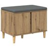 vidaXL Skob&aelig;nk med hynde Artisan-eg 60 x 38 x 46 cm Konstrueret tr&aelig;