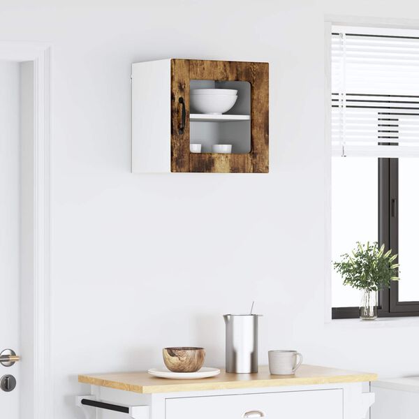 vidaXL K&oslash;kkenskab med hylde R&oslash;get eg 40 x 31 x 40 cm Konstrueret tr&aelig;