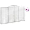 vidaXL buede gabionkurve 5 stk. 300x30x160/180 cm galvaniseret jern