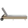 vidaXL liggestol med hjul og hynde polyrattan beige