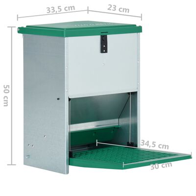 vidaXL automatisk foderautomat til fjerkræ 12 kg med trædeplade