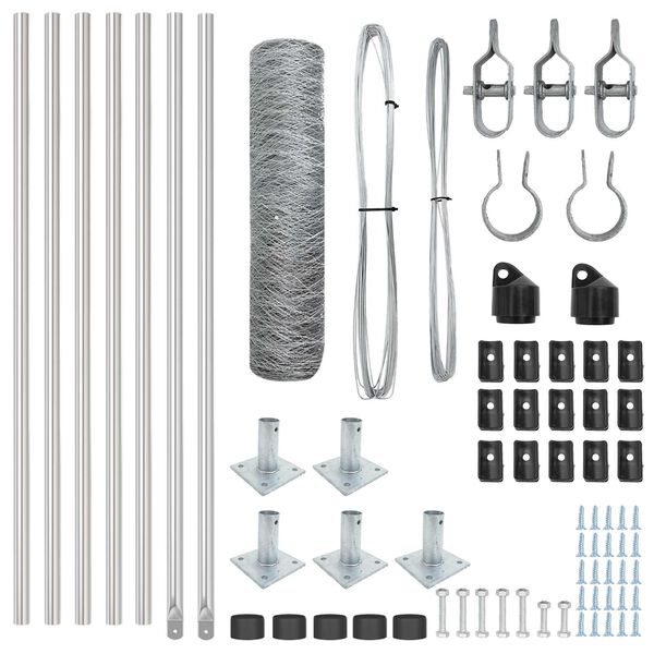 vidaXL Hegnsp&aelig;l S&oslash;lv 10 x 0,5 m (36 mm net) St&aring;l