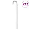 vidaXL teltpl&oslash;kker 12 stk. 41,5 cm &Oslash;12 mm galvaniseret st&aring;l