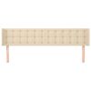 vidaXL sengegavl med kanter 163x16x78/88 cm stof cremefarvet