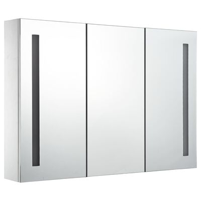 vidaXL badeværelsesskab med spejl LED 89 x 14 x 62 cm