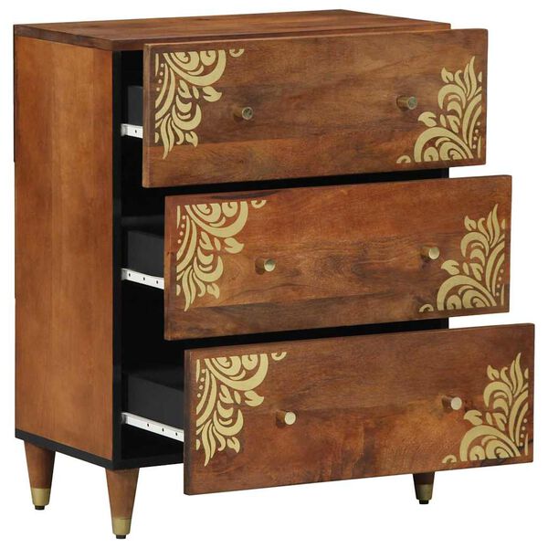 vidaXL Sideboard Brun 60 x 33 x 75 cm Massivt mangotræ