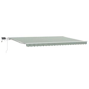 vidaXL Udtr&aelig;kkelig markise Gr&oslash;n og Hvid 500 &times; 350 cm Stof og aluminium