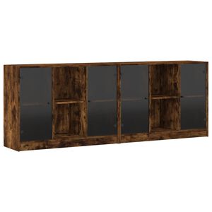 vidaXL bogreol med l&aring;ger 204x37x75 cm konstrueret tr&aelig; r&oslash;get egetr&aelig;