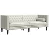 vidaXL 3-personers Chesterfield-sofa m. bolsterpuder fl&oslash;jl cremefarvet