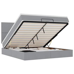 vidaXL osmannisk sengeramme med madras 180x200 cm stof lysegr&aring;