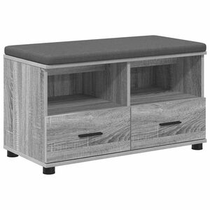 vidaXL Hallb&aelig;nk Gr&aring; Sonoma 80 x 38 x 46 cm Kunstigt tr&aelig; og stof