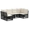 vidaXL Havesofa S&aelig;t 6 stk. Sort polyrattan