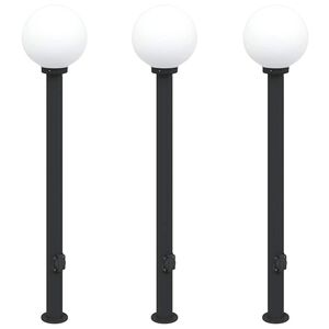 vidaXL pullertlamper med stikkontakt 3 stk. 120 cm sort IP44