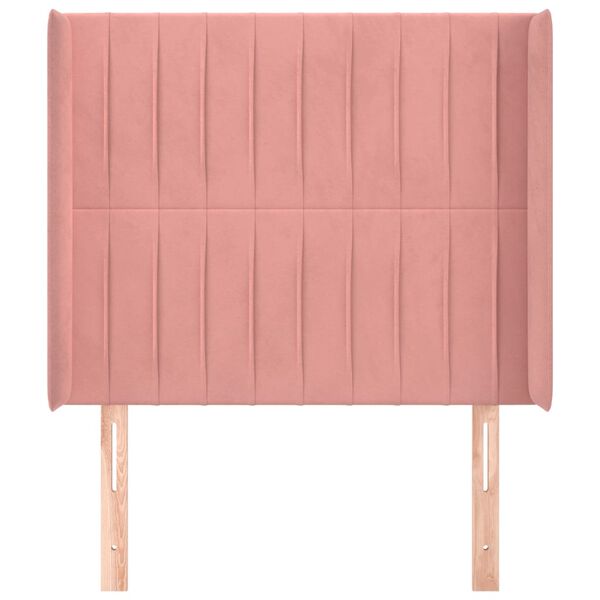 vidaXL sengegavl med kanter 103x16x118/128 cm fl&oslash;jl lyser&oslash;d