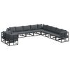 vidaXL Havesofa S&aelig;t 11 stk. Sort Aluminium