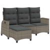 vidaXL loungestol med hynder og l&aelig;nefunktion L-formet polyrattan gr&aring;