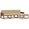 vidaXL Udend&oslash;rs sofagruppe med pude 4 pcs Naturlig og Beige