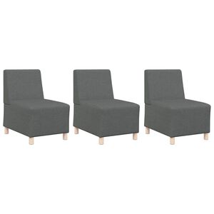 vidaXL Modulsofa enhed uden arme 3 pcs M&oslash;rkegr&aring; 55 x 74 x 82 cm Stof