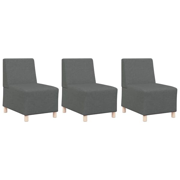 vidaXL Modulsofa enhed uden arme 3 pcs M&oslash;rkegr&aring; 55 x 74 x 82 cm Stof