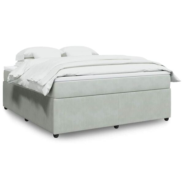 vidaXL kontinentalseng med madras 180x200 cm fl&oslash;jl lysegr&aring;