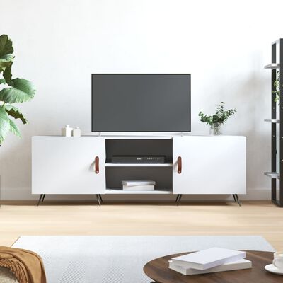 vidaXL tv-bord 150x30x50 cm konstrueret træ hvid
