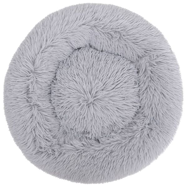 vidaXL vaskbar hunde- og kattepude 50x50x12 cm plys lysegr&aring;