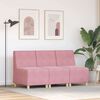 vidaXL Modulsofa enhed uden arme 3 pcs Lyser&oslash;d 55 x 74 x 82 cm Fl&oslash;jl