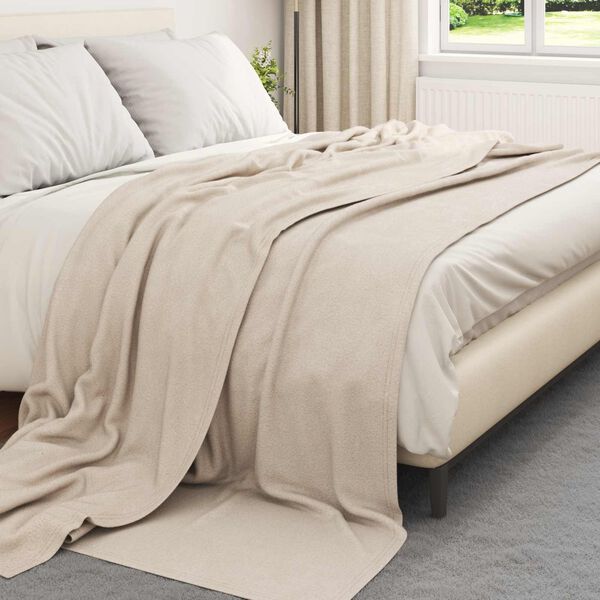 vidaXL Throw t&aelig;ppe Beige 270 x 240 cm Fleece