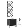 vidaXL Havekrukke med vanding og hjul Sort 40 x 40 x 148 cm PP