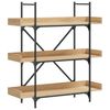 vidaXL bogreol med 3 hylder 100x33x108,5 cm konstrueret tr&aelig; sonoma-eg