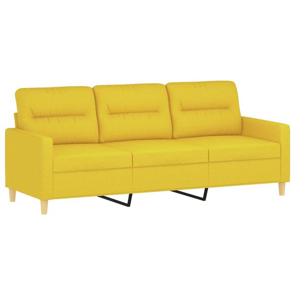 vidaXL 3-personers sofa 180 cm stof lysegul